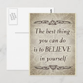 Geloof in jezelf - Elegante Motivatie quote Briefkaart (Voorkant / Achterkant)