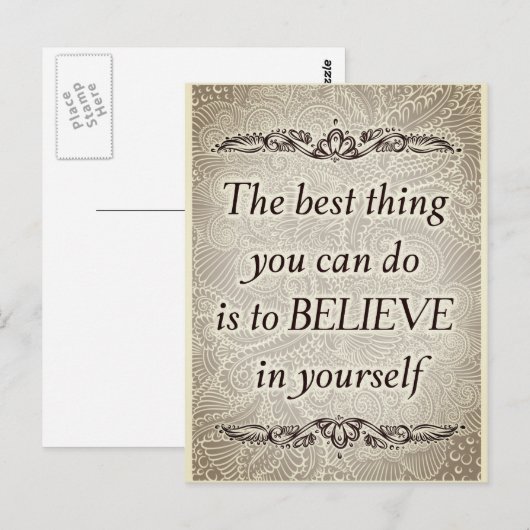 Geloof in jezelf - Elegante Motivatie quote Briefkaart (Voorkant / Achterkant)