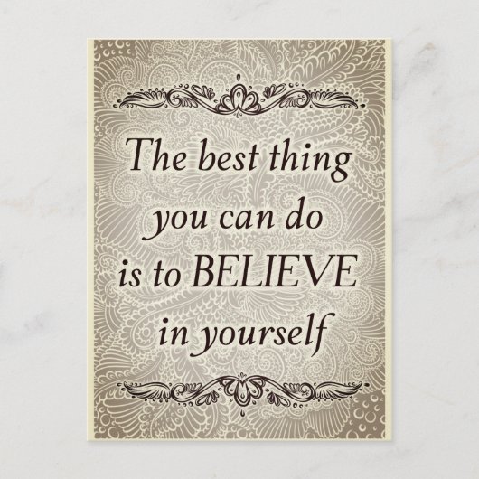 Geloof in jezelf - Elegante Motivatie quote Briefkaart (Voorkant)