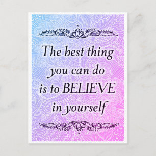 Geloof in jezelf - Elegante Motivatie quote Briefkaart