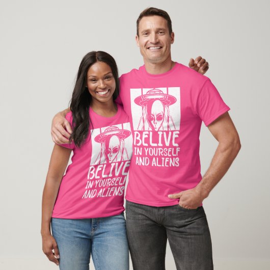 Geloof in jezelf en aliens UFO buitenaardse ontvoe T-shirt (Unisex)