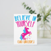 Geloof in jezelf (en eenhoorns) briefkaart (Staand voorkant)