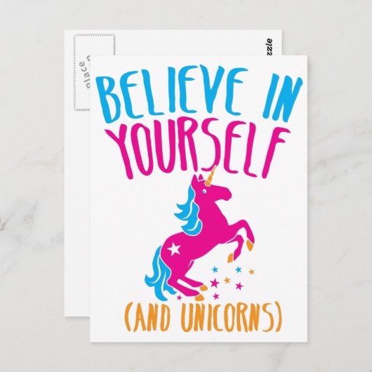 Geloof in jezelf (en eenhoorns) briefkaart (Voorkant / Achterkant)
