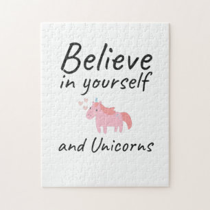 Geloof in jezelf en Unicorns positieve prijsopgave Legpuzzel