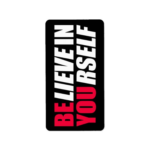 Geloof in jezelf etiket (Voorkant)