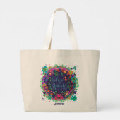 Geloof in jezelf Floral Jouw naam Inspirativity Grote Tote Bag (Achterkant)