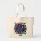 Geloof in jezelf Floral Jouw naam Inspirativity Grote Tote Bag (Voorkant)