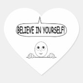 Geloof in jezelf hart sticker (Voorkant)