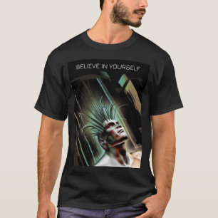 Geloof in jezelf. Hybride mens in de toekomst T-shirt