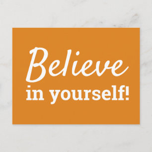 Geloof in jezelf Inspiratie Spreuk Oranje Wit Briefkaart