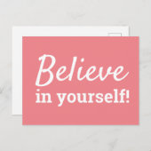 Geloof in jezelf Inspirerend citaat koraal Briefkaart (Voorkant / Achterkant)