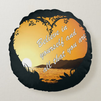 Geloof in jezelf – Inspirerend hart Rond Kussen