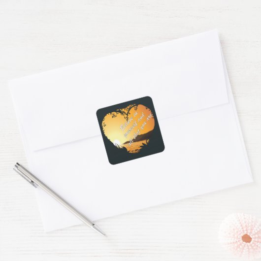 Geloof in jezelf – Inspirerend hart Vierkante Sticker (Envelop)