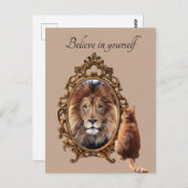 Geloof in jezelf |  Inspirerend lion Briefkaart (Voorkant / Achterkant)