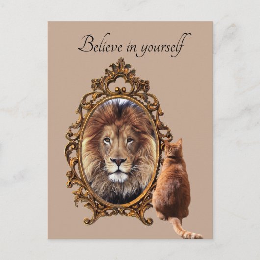 Geloof in jezelf |  Inspirerend lion Briefkaart (Voorkant)