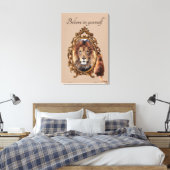 Geloof in jezelf | Inspirerend lion Canvas Afdruk (Insitu (Slaapkamer))