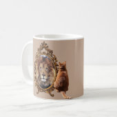 Geloof in jezelf |  Inspirerend lion Koffiemok (Voorkant links)