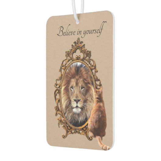 Geloof in jezelf |  Inspirerend lion Luchtverfrisser (Links)