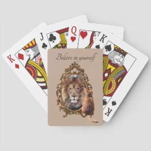 Geloof in jezelf    Inspirerend lion Pokerkaarten