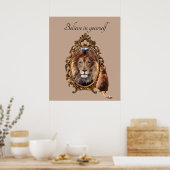 Geloof in jezelf |  Inspirerend lion Poster (Keuken)