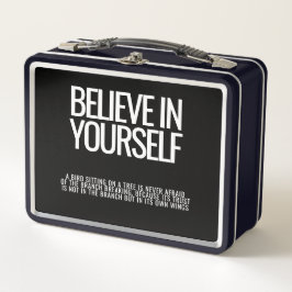 Geloof in jezelf - Inspirerend metalen lunchbox