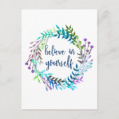 "Geloof in jezelf" Inspirerend prijsopgave Briefkaart (Voorkant)