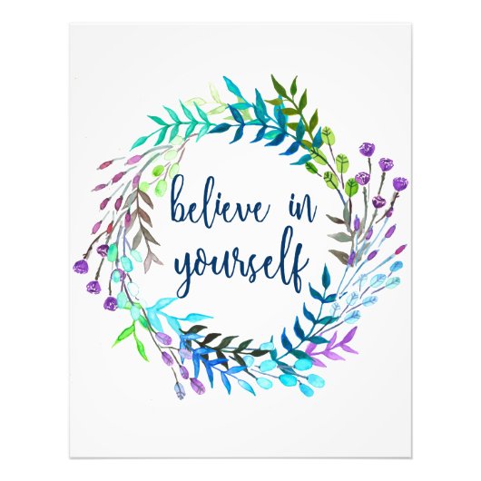 "Geloof in jezelf" Inspirerend prijsopgave Foto Afdruk (Voorkant)