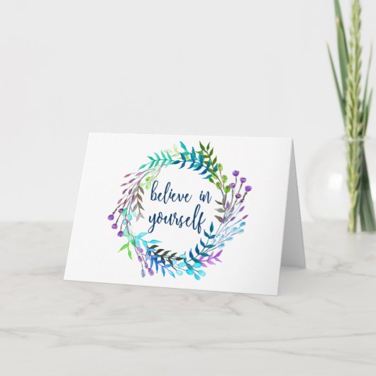 "Geloof in jezelf" Inspirerend prijsopgave Kaart (Voorkant)