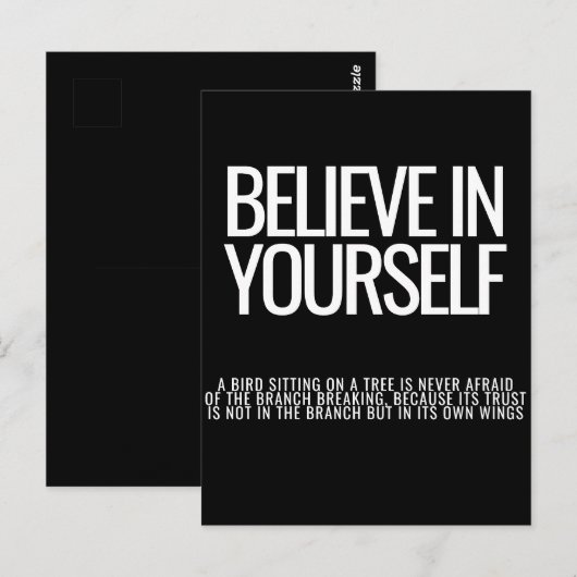 Geloof in jezelf - Inspirerend quote Briefkaart (Voorkant / Achterkant)