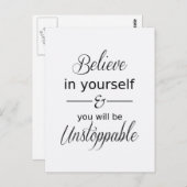 Geloof in jezelf Inspirerend Quote Briefkaart (Voorkant / Achterkant)