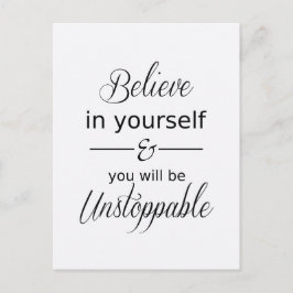 Geloof in jezelf Inspirerend Quote Briefkaart