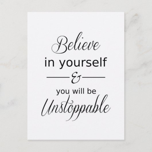 Geloof in jezelf Inspirerend Quote Briefkaart (Voorkant)