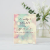 Geloof in jezelf Inspirerend Quote Briefkaart (Staand voorkant)