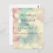 Geloof in jezelf Inspirerend Quote Briefkaart (Voorkant / Achterkant)