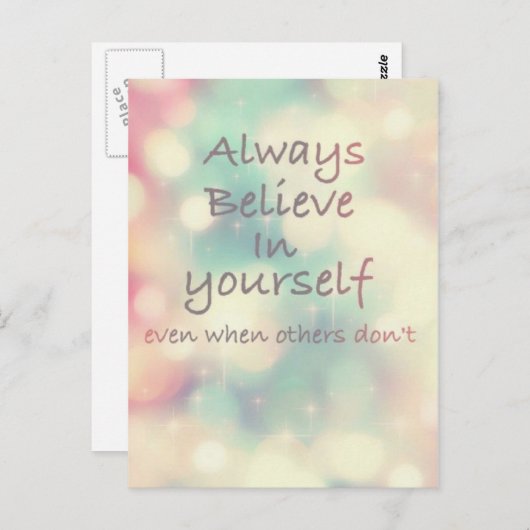 Geloof in jezelf Inspirerend Quote Briefkaart (Voorkant / Achterkant)