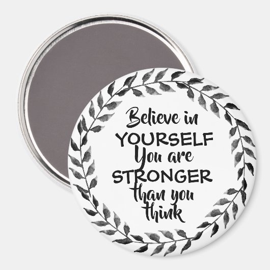 Geloof in jezelf Inspirerend Quote Foliage Magneet (Voorkant / Achterkant)