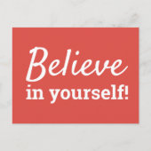 Geloof in jezelf Inspirerend Quote Rood Wit Briefkaart (Voorkant)