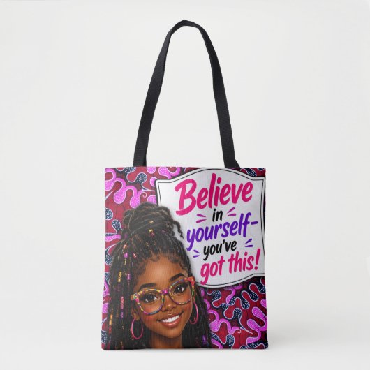 Geloof in jezelf-je kunt het! tote bag (Voorkant)