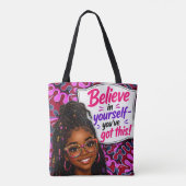 Geloof in jezelf-je kunt het! tote bag (Achterkant)