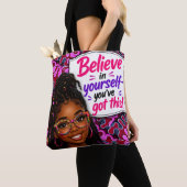 Geloof in jezelf-je kunt het! tote bag (Dichtbij)