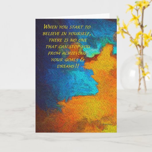 Geloof in jezelf kaart (Gele Bloem)