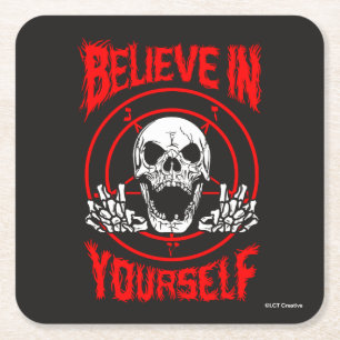 Geloof in jezelf kartonnen onderzetters