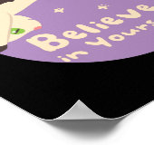 Geloof in jezelf Kawaii Cat Doing Yoga Poses Poster (Hoek)