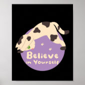 Geloof in jezelf Kawaii Cat Doing Yoga Poses Poster (Voorkant)