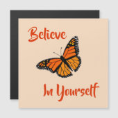 "Geloof in jezelf" kleurrijke vlinder Magnetisch (Voorkant / Achterkant)