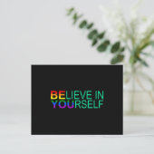 GELOOF IN JEZELF LGBT Pride Month LGBTQ Rainbow Briefkaart (Staand voorkant)