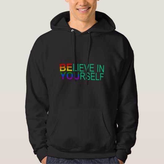 GELOOF IN JEZELF LGBT Pride Month LGBTQ Rainbow Hoodie (Voorkant)