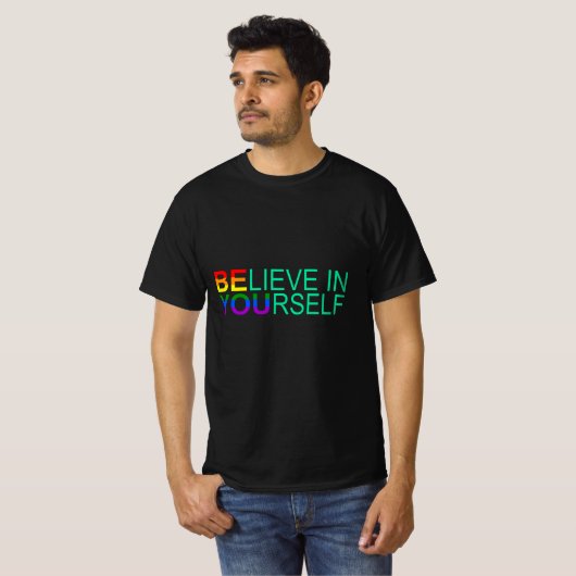 GELOOF IN JEZELF LGBT Pride Month LGBTQ Rainbow T-shirt (Voorkant volledig)
