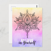 Geloof in jezelf Lotus Mandala Briefkaart (Voorkant / Achterkant)