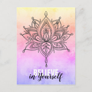 Geloof in jezelf Lotus Mandala Briefkaart